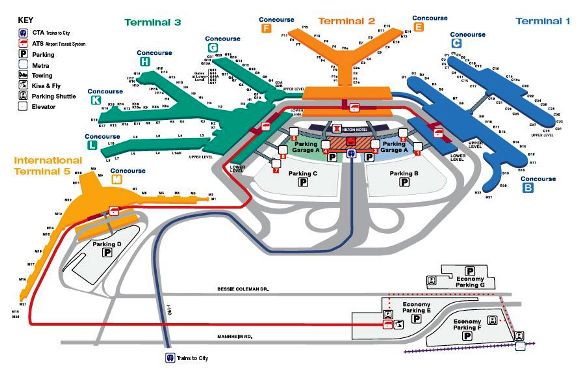 Схема аэропорта в Чикаго