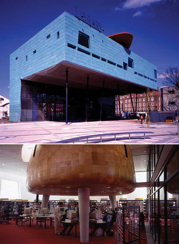 Библиотека Peckham, проект разработан Уильямом Алсопом и Яном Стермером, Южный Лондон